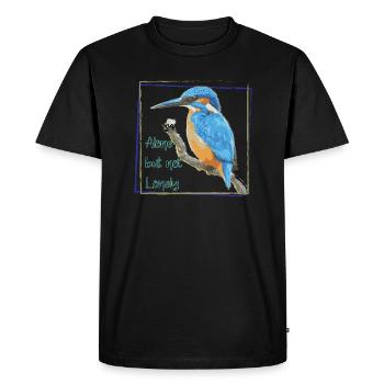 Alone but not lonely - Men's Premium Organic T-Shirt - black - Front - Nico (187cm)