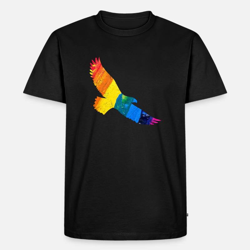 Rainbow Eagle Gift Idea - Men's Premium Organic T-Shirt - black