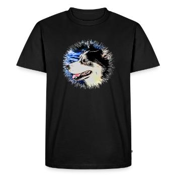 Husky - Men's Premium Organic T-Shirt - black - Front - Nico (187cm)