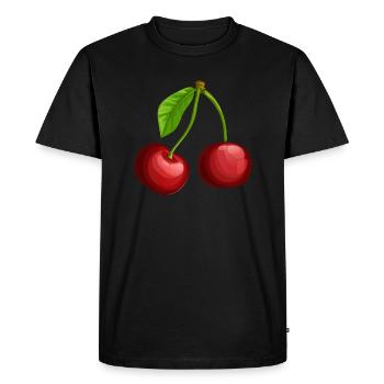 Sweet cherries - Men's Premium Organic T-Shirt - black - Front - Nico (187cm)