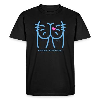 National No Pants Day Hairy Butt Cheeks - Men's Premium Organic T-Shirt - black - Front - Nico (187cm)