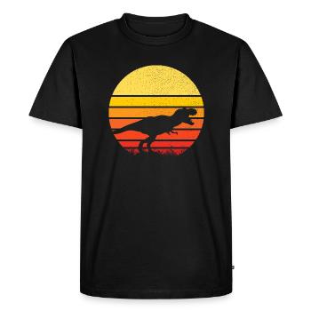 dinosaure - t-rex - tyrannosaure - T-shirt Premium bio Homme - noir - Devant - Nico (187cm)