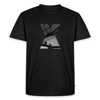 Oiseau solitaire X - T-shirt Premium bio Homme - noir - Devant - Nico (187cm)
