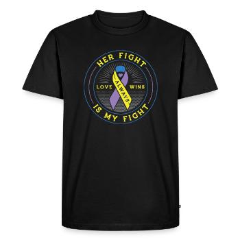 Son combat est ma lutte contre la sensibilisation au cancer de la vessie - T-shirt Premium bio Homme - noir - Devant - Nico (187cm)