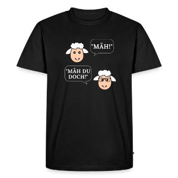 Funny entertainment mowing sheep sheep - Men's Premium Organic T-Shirt - black - Front - Nico (187cm)