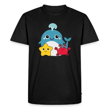 Petite baleine - T-shirt Premium bio Homme - noir - Devant - Nico (187cm)