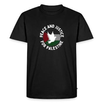 Les vies palestiniennes comptent la paix et la justice BLM Guerre - T-shirt Premium bio Homme - noir - Devant - Nico (187cm)