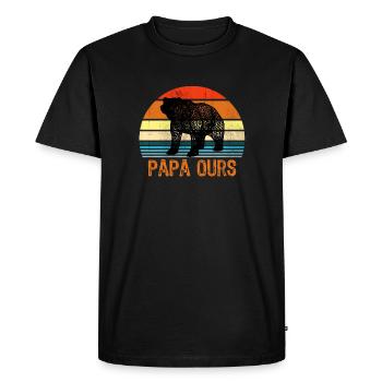man daddy bear - Men's Premium Organic T-Shirt - black - Front - Nico (187cm)