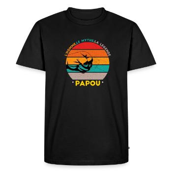 Papou L'homme Le mythe La legende - T-shirt Premium bio Homme - noir - Devant - Nico (187cm)