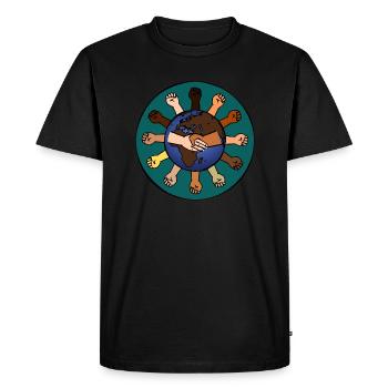 Pas de place pour le racisme - T-shirt Premium bio Homme - noir - Devant - Nico (187cm)
