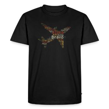 Plane Phonetic Alphabet, Airplane Pilot Flying - Men's Premium Organic T-Shirt - black - Front - Nico (187cm)