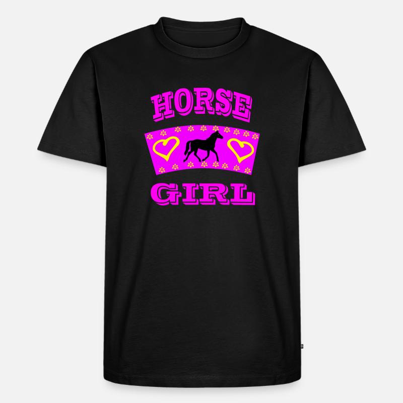 Pferd - Männer Premium Bio T-Shirt - Schwarz