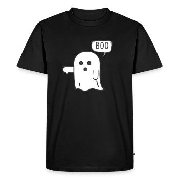 Ghost disapproval, Boo - Men's Premium Organic T-Shirt - black - Front - Nico (187cm)