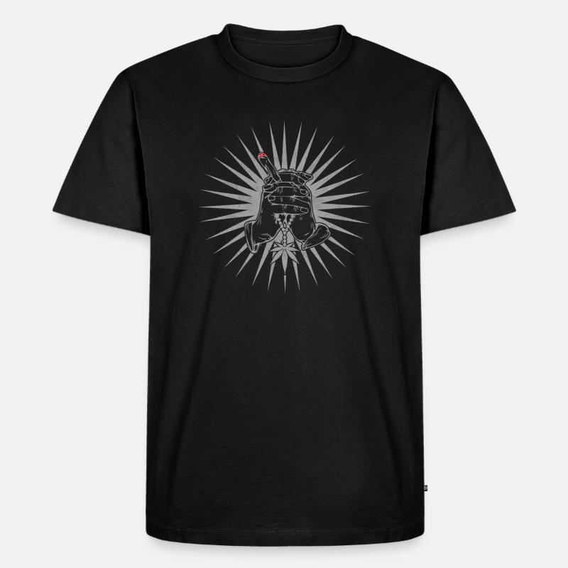 Kiffer Cannabis Zigarette - Männer Premium Bio T-Shirt - Schwarz