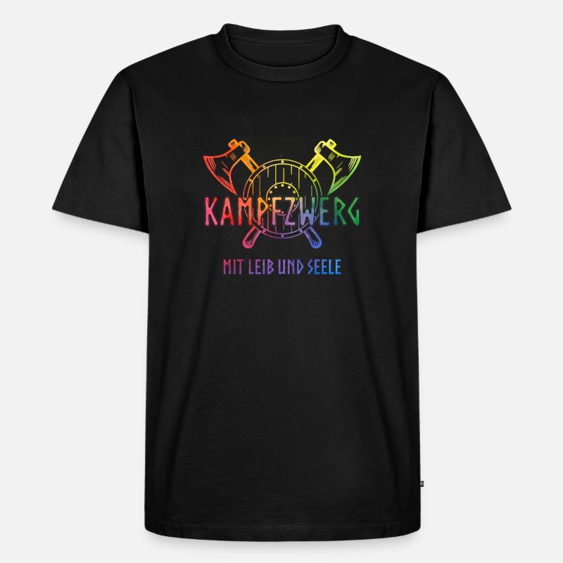 Kampfzwerg mit Leib und Seele - Männer Premium Bio T-Shirt - Schwarz