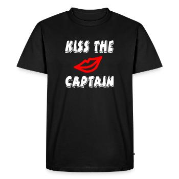 Capitaine - T-shirt Premium bio Homme - noir - Devant - Nico (187cm)