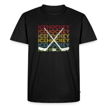 Hockey sur glace Hockey Rétro - T-shirt Premium bio Homme - noir - Devant - Nico (187cm)
