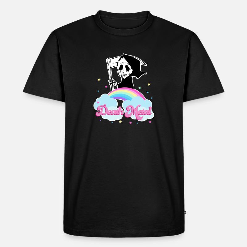 Death Metal Regenbogen - Männer Premium Bio T-Shirt - Schwarz