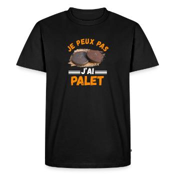 je peux pas j'ai palet - T-shirt Premium bio Homme - noir - Devant - Nico (187cm)