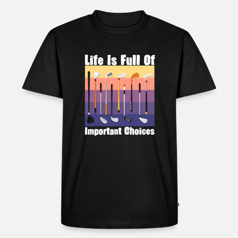 Golf - Golfer - Männer Premium Bio T-Shirt - Schwarz