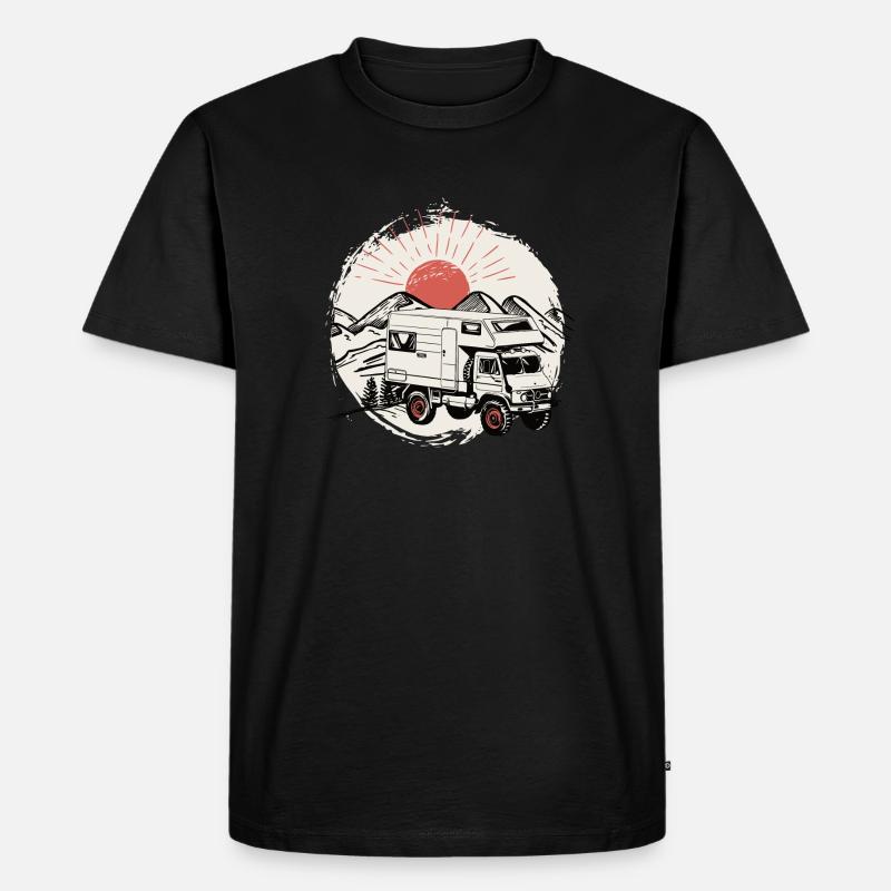 Camping - Unimog - Aventure - Oldtimer - T-shirt Premium bio Homme - noir