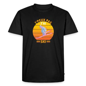 J'Peux Pas J'ai ski Cadeau ski - T-shirt Premium bio Homme - noir - Devant - Nico (187cm)