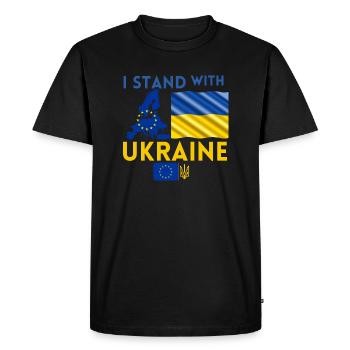 i stand with ukraine - T-shirt Premium bio Homme - noir - Devant - Nico (187cm)
