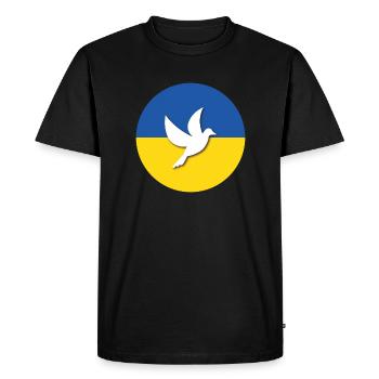 Ukraine Colombe de la Paix - T-shirt Premium bio Homme - noir - Devant - Nico (187cm)