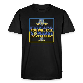 Si nous tombons, vous tomberez le discours de Zelensky - T-shirt Premium bio Homme - noir - Devant - Nico (187cm)