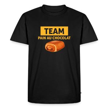 Team Pain Au Chocolat / non Chocolatine - T-shirt Premium bio Homme - noir - Devant - Nico (187cm)