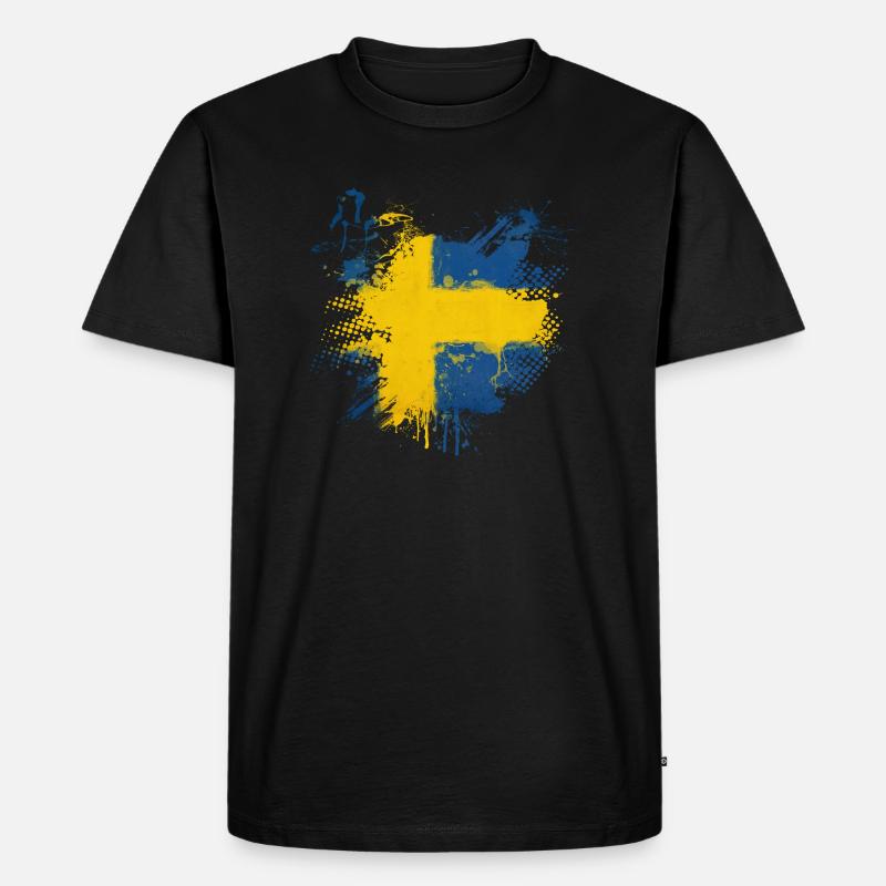 Graffitti Schweden - Männer Premium Bio T-Shirt - Schwarz