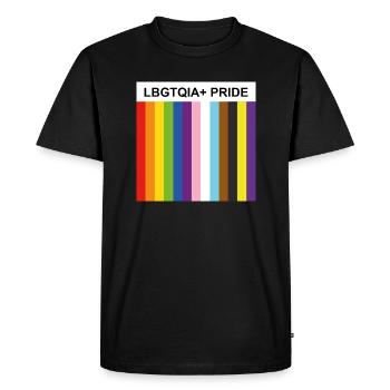 Mois de la fierté LBGTQIA Inclusive Rainbow Flag - T-shirt Premium bio Homme - noir - Devant - Nico (187cm)