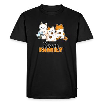 équipe famille chat biscuits collègues de travail seekatze - T-shirt Premium bio Homme - noir - Devant - Nico (187cm)