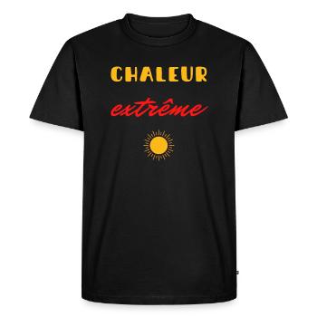 CHALEUR EXTRÊME SOLEIL ÉTÉ - T-shirt Premium bio Homme - noir - Devant - Nico (187cm)