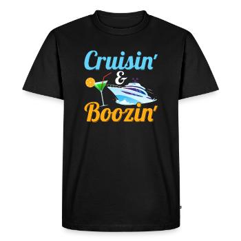 Cruisin'& Boozin Crusing Vacation Cruiser - Men's Premium Organic T-Shirt - black - Front - Nico (187cm)