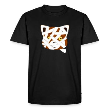 Panda roux déguisé en momie pour Halloween - T-shirt Premium bio Homme - noir - Devant - Nico (187cm)