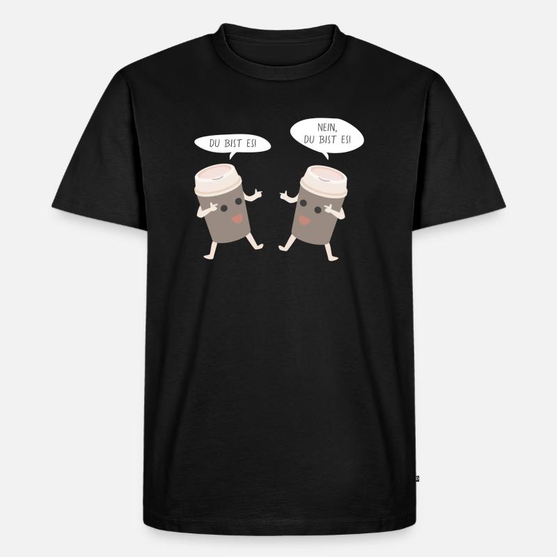 Kaffee Komplimente - Männer Premium Bio T-Shirt - Schwarz