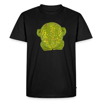 Grenouille Crapaud herbe verte - T-shirt Premium bio Homme - noir - Devant - Nico (187cm)