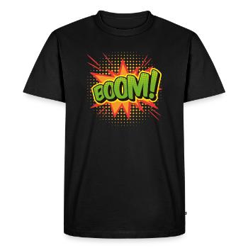 Popart 11 Boom - Men's Premium Organic T-Shirt - black - Front - Nico (187cm)