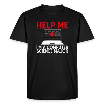 Help Me I'm a Computer Science Major Funny - Men's Premium Organic T-Shirt - black - Front - Nico (187cm)