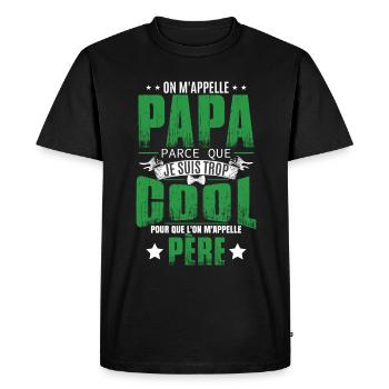 Drôle Fête Des Pères Papa - T-shirt Premium bio Homme - noir - Devant - Nico (187cm)