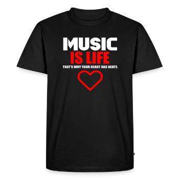 life music logo - Men's Premium Organic T-Shirt - black - Front - Nico (187cm)