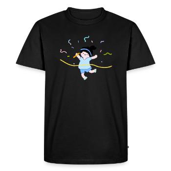 Course à pied - T-shirt Premium bio Homme - noir - Devant - Nico (187cm)