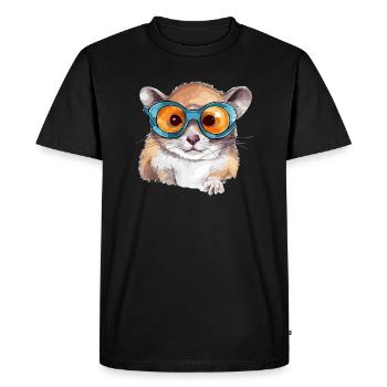 Tak the spectacled squirrel - Men's Premium Organic T-Shirt - black - Front - Nico (187cm)