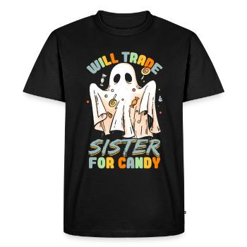 Halloween Will Trade Sister For Candy - Men's Premium Organic T-Shirt - black - Front - Nico (187cm)