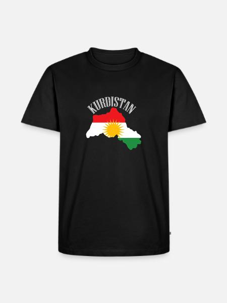 Drapeau terrestre du Kurdistan - T-shirt Premium bio Homme - noir