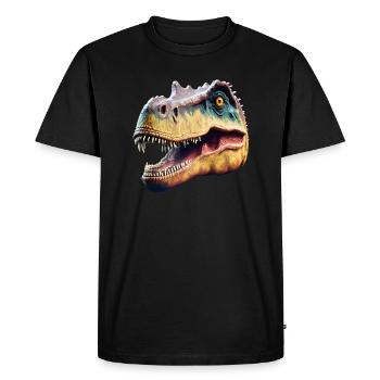 Dino Head - Dinosaur Head - Men's Premium Organic T-Shirt - black - Front - Nico (187cm)