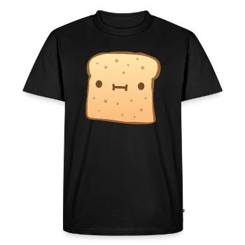 Cute Kawaii Butter Toast Anime Face Toast - Men's Premium Organic T-Shirt - black - Front - Nico (187cm)