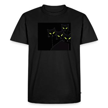Black cats in black night - Men's Premium Organic T-Shirt - black - Front - Nico (187cm)