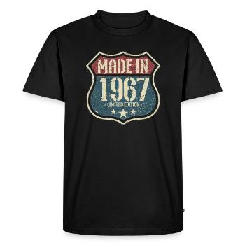 1967 Vintage anniversaire rétro Vintage cadeau - T-shirt Premium bio Homme - noir - Devant - Nico (187cm)